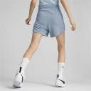 Essentials High Waist Women's Shorts in Blue Wash, Size Medium, Cotton/Polyester by Puma