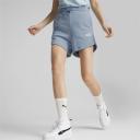 Essentials High Waist Women's Shorts in Blue Wash, Size Small, Cotton/Polyester by Puma