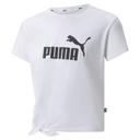 Essentials Logo Girls' Knotted T-Shirt - Youth 8-16 Years in White, Size XL, Cotton/Polyester by Puma