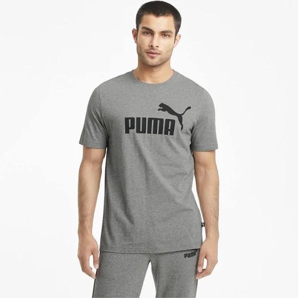 Essentials Logo Men's T-Shirt in Medium Gray Heather, Size Large, Cotton/Polyester by Puma
