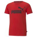 Essentials Logo T-Shirt - Youth 8-16 Years in High Risk Red, Size Small, Cotton/Polyester by Puma