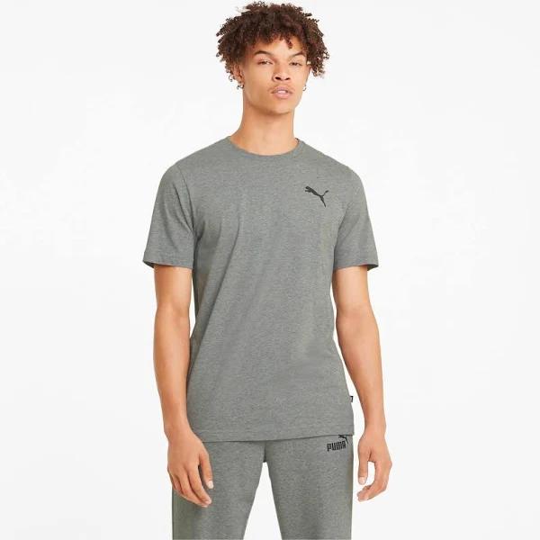 Essentials Small Logo Men's T-Shirt in Medium Gray Heather/Cat, Size 2XL, Cotton/Polyester by Puma