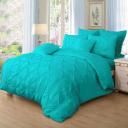 Fabric Fantastic Diamond Pintuck Quilt Cover Set -Double Queen/King/Super King Size-Teal - Double - AfterPay & zipPay Available