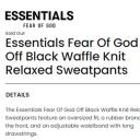 Fear of God Essentials Men's Relaxed Sweat Pant in Off-Black, Size Small | END. Clothing