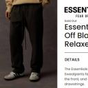 Fear of God Essentials Men's Relaxed Sweat Pant in Off-Black, Size Small | END. Clothing