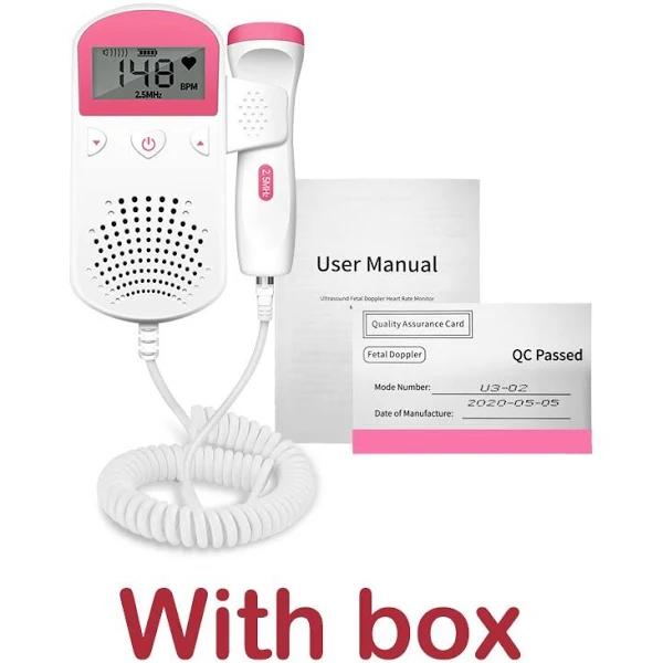 Fetal Doppler Upgraded Fetal Home Pregnancy Heart Rate Monitor Baby Fetal Heart Rate Detector LCD Display No Radiation
