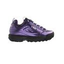 Fila Disruptor M Low Lace-Up Purple Smooth Leather Womens Trainers 1010747 71Q - Size UK 3