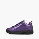 Fila Disruptor M Low Lace-Up Purple Smooth Leather Womens Trainers 1010747 71Q - Size UK 3