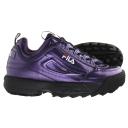 Fila Disruptor M Low Lace-Up Purple Smooth Leather Womens Trainers 1010747 71Q - Size UK 3