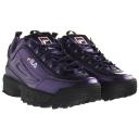 Fila Disruptor M Low Lace-Up Purple Smooth Leather Womens Trainers 1010747 71Q - Size UK 3