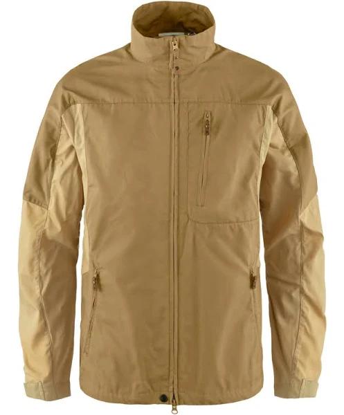 Fjallraven Ovik Stencollar Jacket beige-blue, Mens G-1000 Anoraks, Size - Color Buckwheat Brown - Dune Beige
