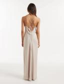 Forever New Women's Blair Petite Back Detail Maxi Dress in Champagne, Size 8 | Polyester