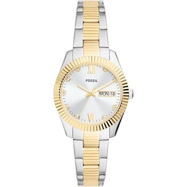 Fossil Women's Scarlette Three-Hand Day-Date Two-Tone Stainless Steel Watch - Gold / Silver - ES5198