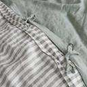 French Flax Linen Double Sided Quilt Cover in Sage/Sage Stripe by I Love Linen - King