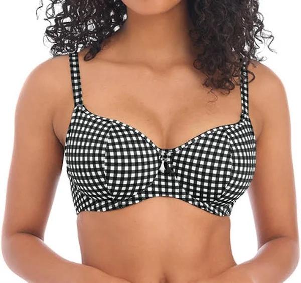 Freya Swim Check in Underwired High Apex Bikini Top - Monochrome 12D AS201913 Plus Size Swimwear Swimming Costume Bathers - AfterPay Available