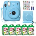 Fujifilm Instax Mini 11 Instant Camera Sky Blue + Custom Case Fuji Film Value Pack (50 Sheets) Flamingo Designer Photo Album For Instax Photos