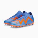 Future Match FG/AG Unisex Football Boots - Youth 8-16 Years in Blue Glimmer/White/Ultra Orange, Size 11 by Puma