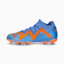 Future Match FG/AG Unisex Football Boots - Youth 8-16 Years in Blue Glimmer/White/Ultra Orange, Size 11 by Puma