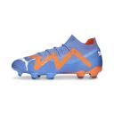 Future Match+ LL FG/AG Unisex Football Boots in Blue Glimmer/White/Ultra Orange, Size 11.5 by Puma
