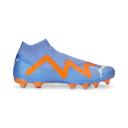 Future Match+ LL FG/AG Unisex Football Boots in Blue Glimmer/White/Ultra Orange, Size 11.5 by Puma