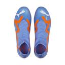Future Match+ LL FG/AG Unisex Football Boots in Blue Glimmer/White/Ultra Orange, Size 11.5 by Puma