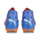 Future Match+ LL FG/AG Unisex Football Boots in Blue Glimmer/White/Ultra Orange, Size 11.5 by Puma