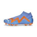 Future Match+ LL FG/AG Unisex Football Boots in Blue Glimmer/White/Ultra Orange, Size 8 by Puma