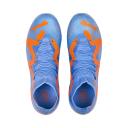 Future Match MG Unisex Football Boots - Youth 8-16 Years in Blue Glimmer/White/Ultra Orange, Size 11 by Puma