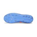 Future Match MG Unisex Football Boots - Youth 8-16 Years in Blue Glimmer/White/Ultra Orange, Size 12 by Puma