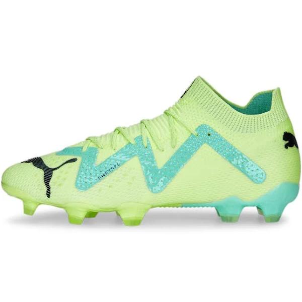 Future Match MG Unisex Football Boots - Youth 8-16 Years in Fast Yellow/Black/Electric Peppermint, Size 4 by Puma