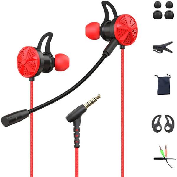 G8 L-shaped 3.5mm Plug Wired Dynamic Earphone Gaming Earbuds with Microphone-Black - AfterPay & zipPay Available