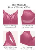 Glamorise MagicLift Natural Shape Support Wire-free Bra - Black 28H 1010 Plus Size Bra - AfterPay Available