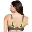 Glamorise No-Bounce Camisole Wire-free Sports Bra - Gray/Yellow 18C 1066 Plus Size Bra - AfterPay Available