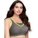 Glamorise No-Bounce Camisole Wire-free Sports Bra - Gray/Yellow 18C 1066 Plus Size Bra - AfterPay Available