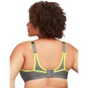 Glamorise No-Bounce Camisole Wire-free Sports Bra - Gray/Yellow 18C 1066 Plus Size Bra - AfterPay Available