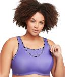Glamorise No-Bounce Camisole Wire-free Sports Bra - Gray/Yellow 18C 1066 Plus Size Bra - AfterPay Available