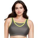Glamorise No-Bounce Camisole Wire-free Sports Bra - Gray/Yellow 18C 1066 Plus Size Bra - AfterPay Available