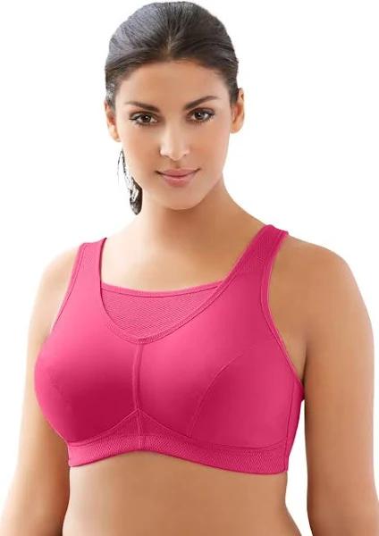 Glamorise No-Bounce Camisole Wire-free Sports Bra - Rose Violet 22C 1066 Plus Size Bra - AfterPay Available