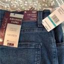 Gloria Vanderbilt Women's Capri Frisco Blue Amanda Split-Hem Capri Jeans - Petite 16P