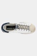 Golden Goose Women's Sneaker White & Dark Blue Glitter-Heel Super-Star Leather Sneaker 39