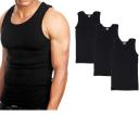 Goyoma 3 Packs Mens 100% Cotton Tank Top White/Black Wife Beater A-Shirt Undershirt
