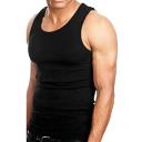 Goyoma 3 Packs Mens 100% Cotton Tank Top White/Black Wife Beater A-Shirt Undershirt