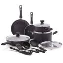 Greenlife Soft Grip Diamond Healthy Ceramic Nonstick 13 Piece Cookware Pots and Pans Set PFAS-Free Dishwasher Safe Black
