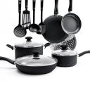 Greenlife Soft Grip Diamond Healthy Ceramic Nonstick 13 Piece Cookware Pots and Pans Set PFAS-Free Dishwasher Safe Black