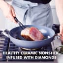 GreenPan Paris Pro Hard Anodized Healthy Ceramic Nonstick, 11" Everyday Frying Pan Skillet With 2 Handles and Stainless Steel Lid, PFAS-Free,