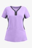 Healing Hands Purple Label Jessi Women's 3-Pocket Stretch Y-Neck Scrub Top in Soft Lilac | Size 3x Polyester/rayon/spandex