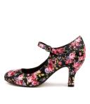 I Love Billy Mendy Black Floral Smooth Black Floral Womens Shoes Dress Heeled Shoes