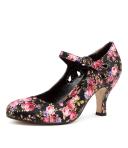 I Love Billy Mendy Black Floral Smooth Black Floral Womens Shoes Dress Heeled Shoes
