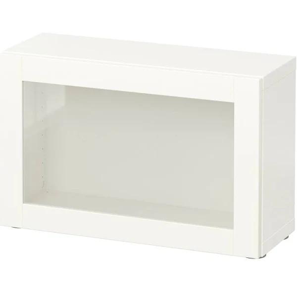 IKEA - BESTÅ Shelf Unit with Glass Door, White/Sindvik White Clear Glass 60x22x38 cm