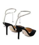 Jimmy Choo, Saeda 85 embellished velvet pumps, Women, Black, childSizeHarmonized, Pumps, Leather